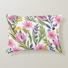 Cojín Decorativo Spring Flowers | Pretty Pastel Floral Watercolor