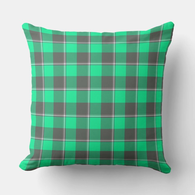 Cojín Decorativo Spring Green and Finlandia Plaid Black (Anverso)
