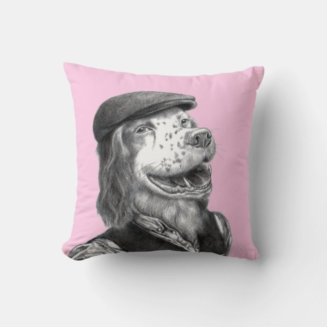 Cojín Decorativo Springer Spaniel con Gorra plano (Ume) (Anverso)