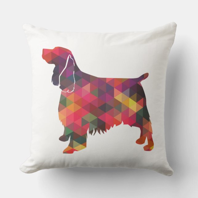 Cojín Decorativo Springer Spaniel Dog Geometric Silhouette Multi (Anverso)