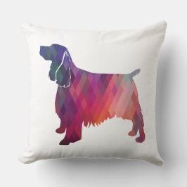 Cojín Decorativo Springer Spaniel Dog Geométrica Silhouette Purple