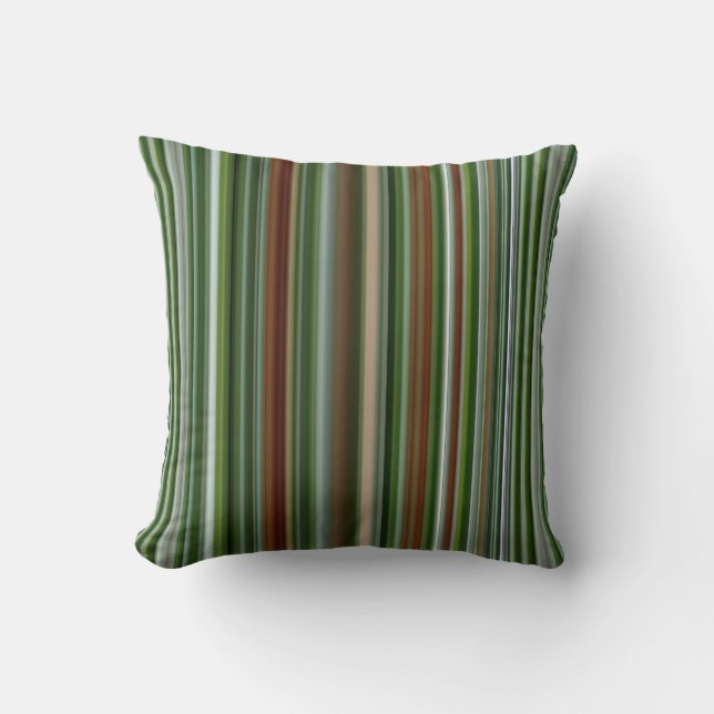Cojín Decorativo Spruce Tree Green and Brown Stripe (Anverso)