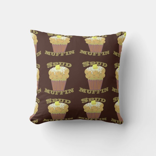 Cojín Decorativo Spud Muffin Pattern Funny Potato Design (Anverso)