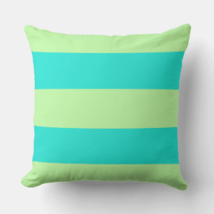 Cojín Decorativo Spunky Aqua Blue and Lime Green Stripes