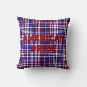 Cojín Decorativo Sq.Pillow,Rojo de Orgullo Americano-Plaid