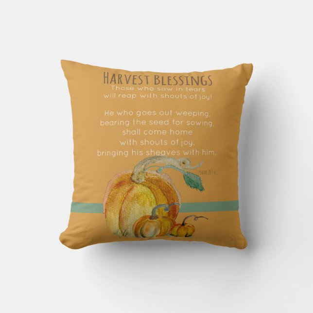 Cojín Decorativo Square Throw Pillow: Harvest Blessings (Anverso)
