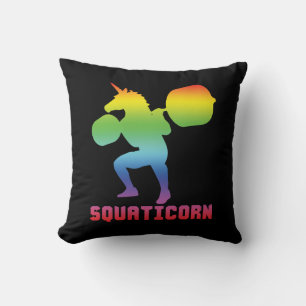 Cojín Decorativo Squaticorn - Día de la Pierna - Squat Unicorn - Wo