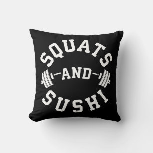 Cojín Decorativo Squats y suhi - Día de los carbohidratos y las pie