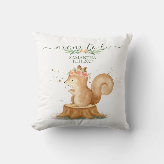 Cojín Decorativo Squirrel Family wildlife MOM TO BE (Anverso)