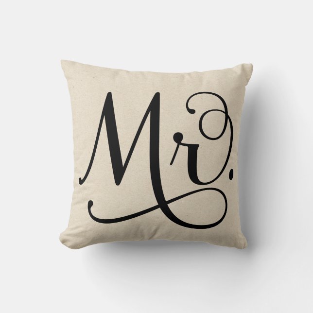 Cojín Decorativo Sr. escritura negra del | (Anverso)