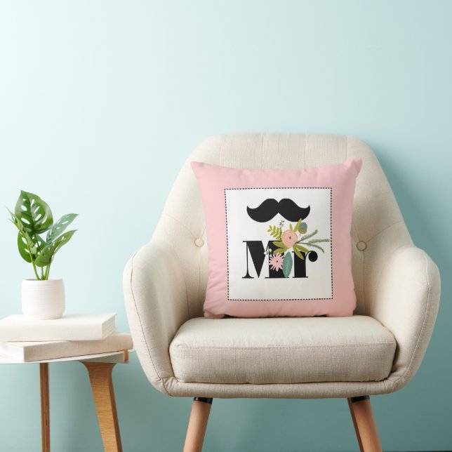 Cojín Decorativo Sr. groom Peachy Mustache Flora y Fauna Pillow (Silla)