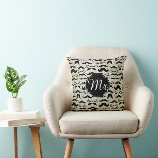 Cojín Decorativo Sr. Mustache Hipster Pattern