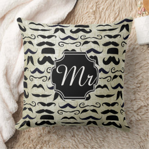 Cojín Decorativo Sr. Mustache Hipster Pattern