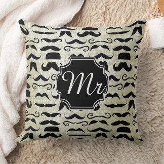 Cojín Decorativo Sr. Mustache Hipster Pattern