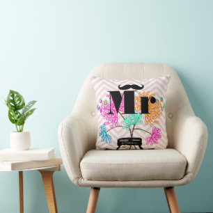 Cojín Decorativo Sr. Mustache Pale Pink Zig Zag Mason Jar