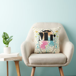 Cojín Decorativo Sr. Mustache Pale Yellow Zig Zag Mason Jar