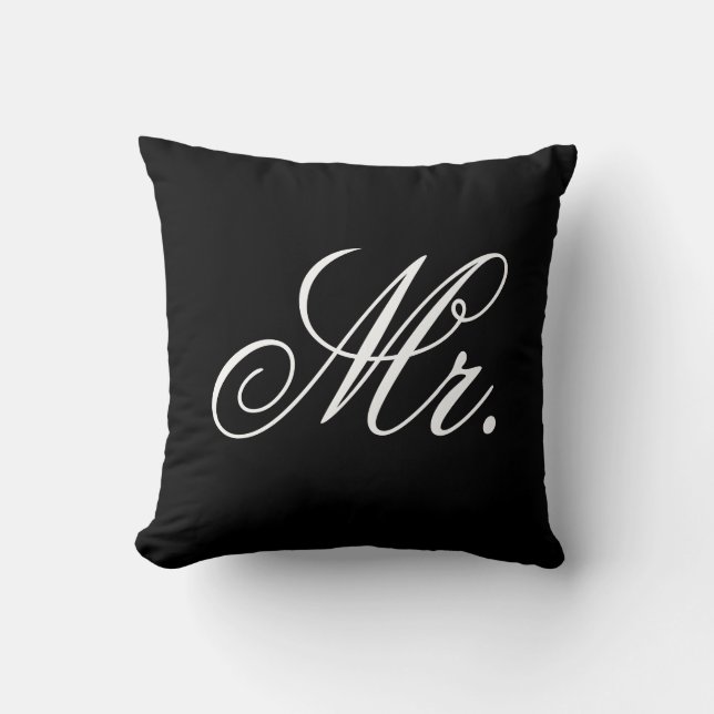 Cojín Decorativo Sr. Newlywed Elegant Wedding Pillow (Anverso)