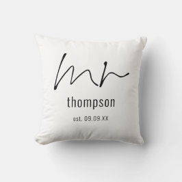Cojín Decorativo Sr Script Novio Nombre Recuerdo