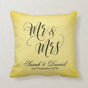 Cojín Decorativo Sr. y señora negros Wedding Pillow Keepsake Gift