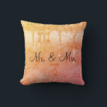 Cojín Decorativo Sr. y Sra. Purpurina Boda Keepsake Elegant Throw P<br><div class="desc">Bonito de colores mixtos Sr. y Sra.,  "Te amo" almohada de conservas boda. Este es un color hermoso y tan único. Qué regalo tan elegante para la novia y el novio.</div>