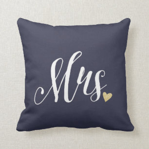 Cojín Decorativo Sra. Boda y aniversario Azul