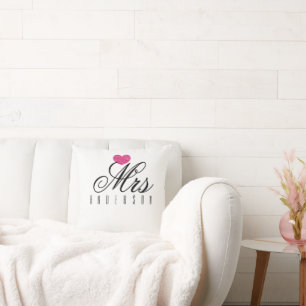 Cojín Decorativo Sra Escritura Moderna Boda Personalizada