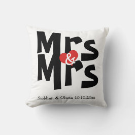 Cojín Decorativo Sra. y Sra. Two Brides Boda Personalizada