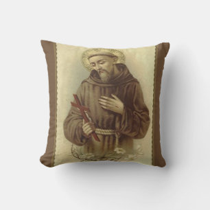 Cojín Decorativo St Francis del santo patrón de Assisi de animales