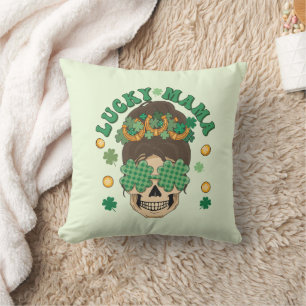 Cojín Decorativo St. Patrick's Lucky Mama Skeleton