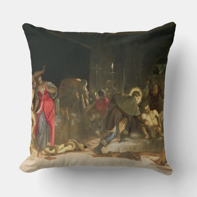 Cojín Decorativo St. Roch que cura la plaga (Anverso)