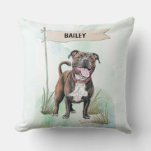 Staffordshire Bull Terrier Acuarela Personalizada