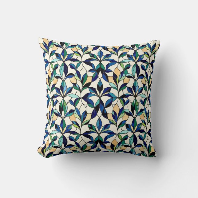 Cojín Decorativo Stained Glass Leaf Throw Pillow (Anverso)