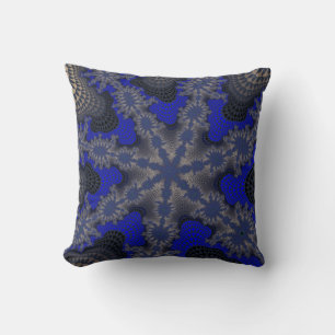 Cojín Decorativo Starburst azul y plateado