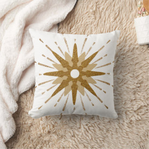 Cojín Decorativo Starburst de oro en negrita