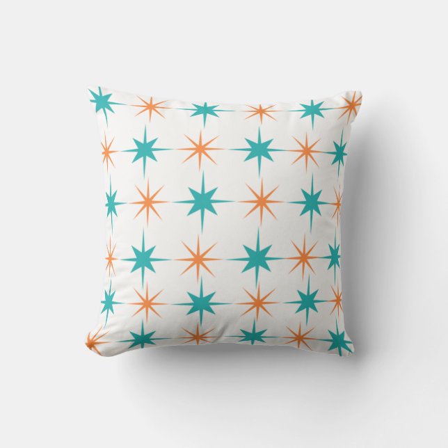 Cojín Decorativo Starburst moderno de mediados del siglo 1.0 (Anverso)