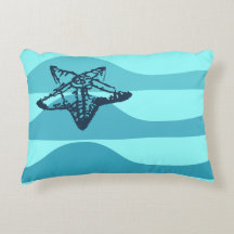 Starfish & Ocean Waves Cushion Lumbar