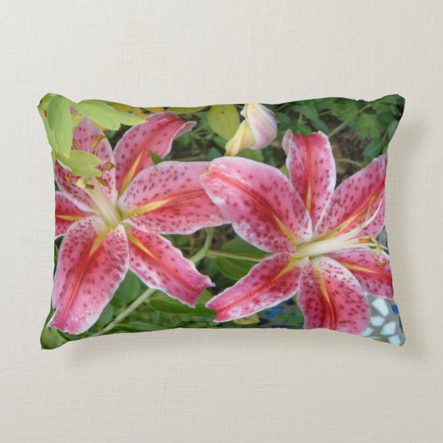 Cojín Decorativo Stargazer Lilies Garden Floral (Anverso)
