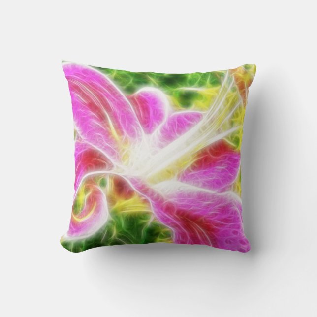 Cojín Decorativo Stargazer Lily Abstract Floral (Anverso)