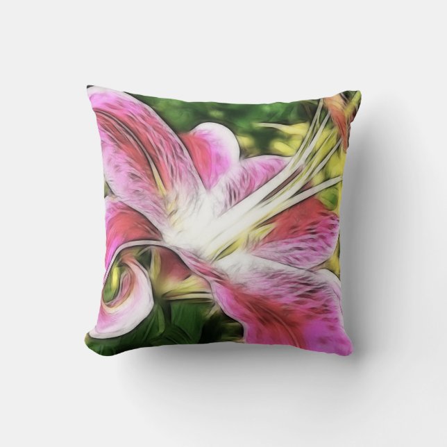 Cojín Decorativo Stargazer Lily Floral (Anverso)