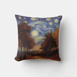 Cojín Decorativo Starry Autumn Forest – Artistic Throw Pillow