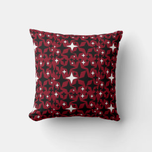 Cojín Decorativo Stars Black n White w Red Background