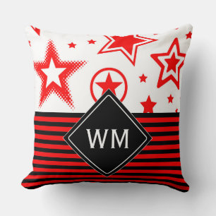 Cojín Decorativo Stars Tattoos rojo + tus ideas