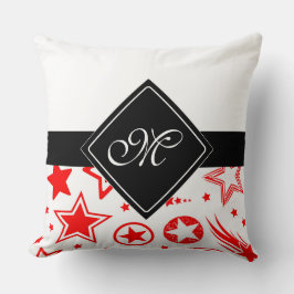 Cojín Decorativo Stars Tattoos rojo + tus ideas