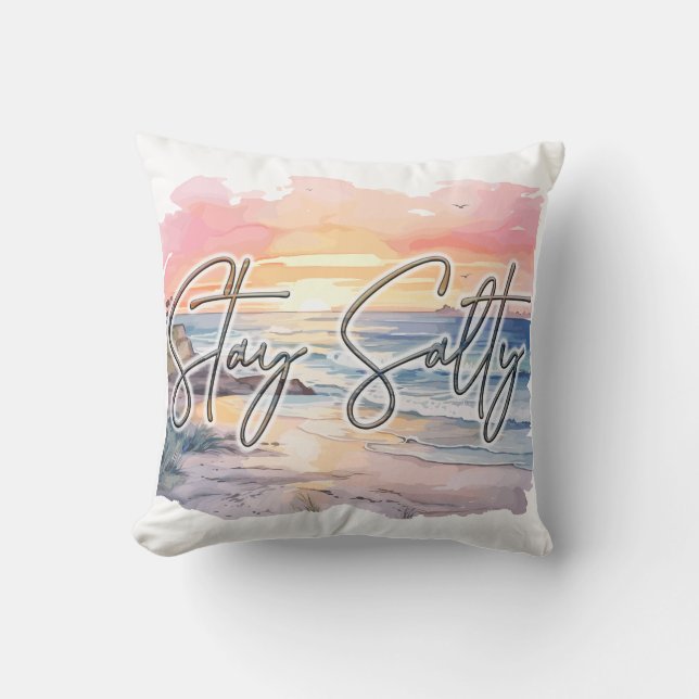 Cojín Decorativo Stay Salty Sunset Beach (Anverso)