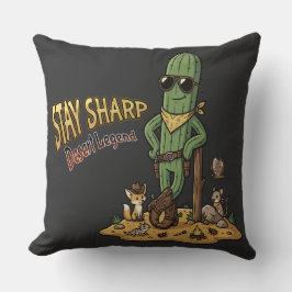 Cojín Decorativo Stay Sharp Desert Legend Cowboy Cactus Illustratio