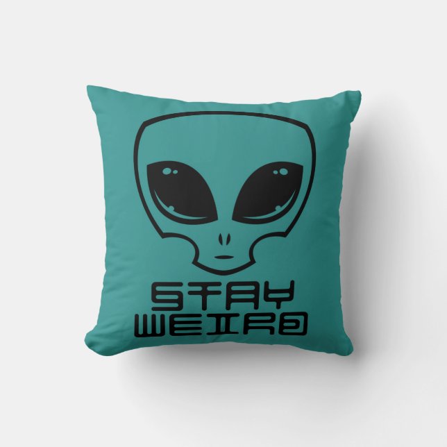 Cojín Decorativo Stay Weird Alien Head (Anverso)