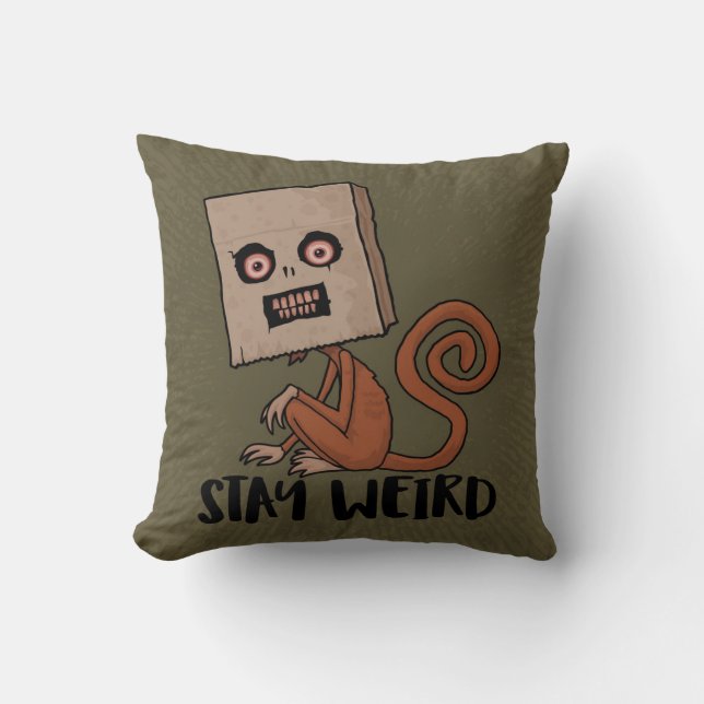 Cojín Decorativo Stay Weird Sack Monkey (Anverso)