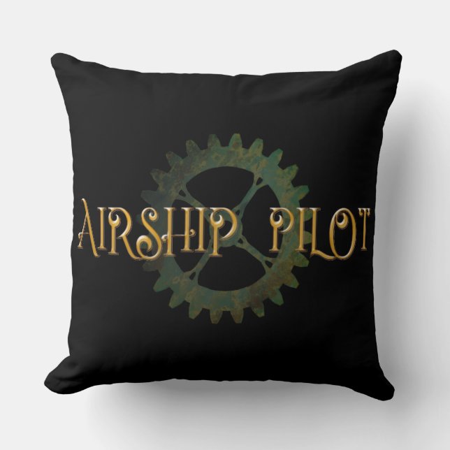 Cojín Decorativo Steampunk Airship Pilot  (Anverso)