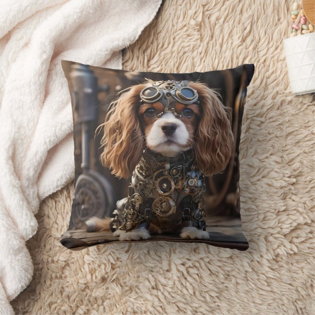 Cojín Decorativo Steampunk Cavalier Spaniel Puppy, (Manta)