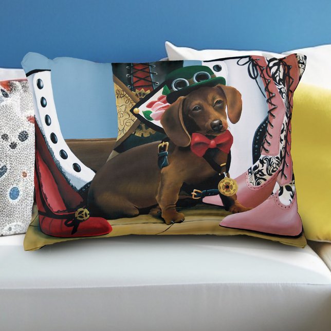 Cojín Decorativo Steampunk Dachshund Shoes Boots Victoriano (Subido por el creador)